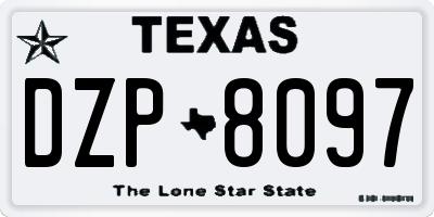 TX license plate DZP8097