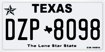 TX license plate DZP8098