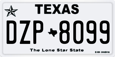 TX license plate DZP8099