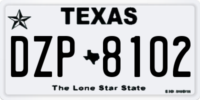 TX license plate DZP8102
