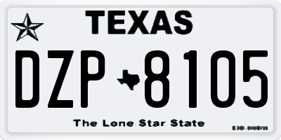 TX license plate DZP8105