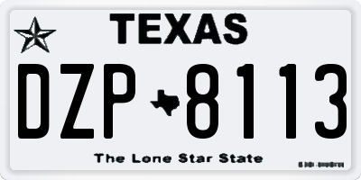 TX license plate DZP8113