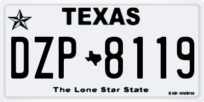 TX license plate DZP8119
