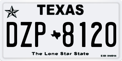TX license plate DZP8120