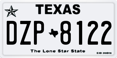 TX license plate DZP8122
