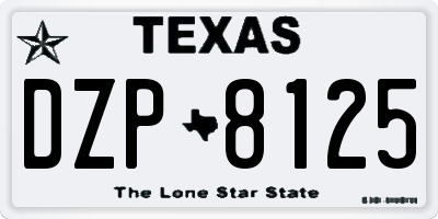 TX license plate DZP8125