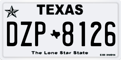 TX license plate DZP8126