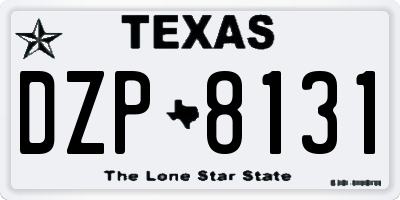 TX license plate DZP8131