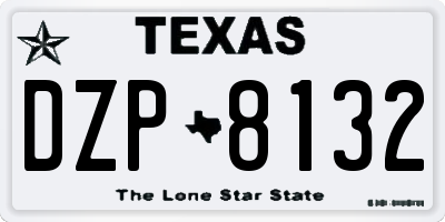 TX license plate DZP8132