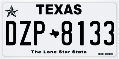 TX license plate DZP8133