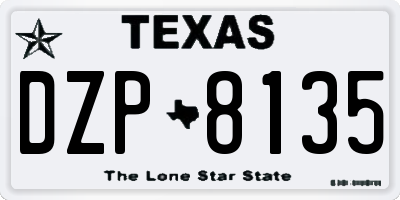 TX license plate DZP8135