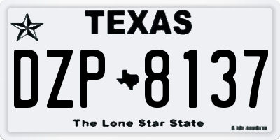 TX license plate DZP8137