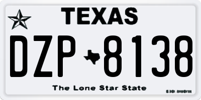TX license plate DZP8138