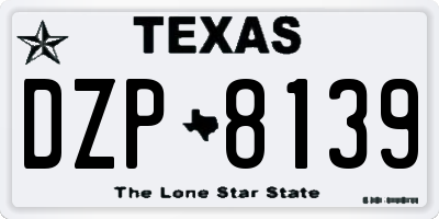 TX license plate DZP8139