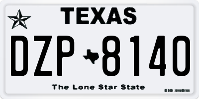 TX license plate DZP8140
