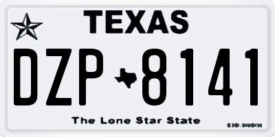 TX license plate DZP8141