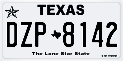 TX license plate DZP8142