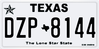 TX license plate DZP8144