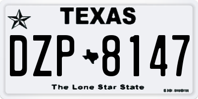 TX license plate DZP8147