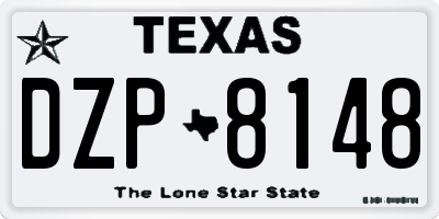TX license plate DZP8148