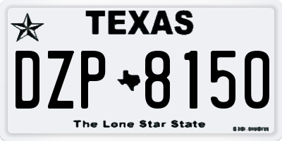 TX license plate DZP8150