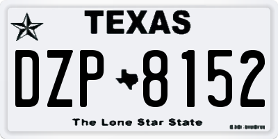 TX license plate DZP8152