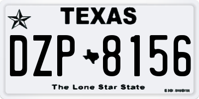 TX license plate DZP8156