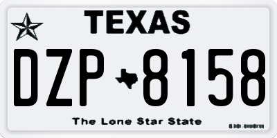 TX license plate DZP8158