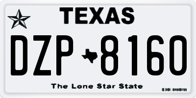 TX license plate DZP8160