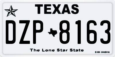 TX license plate DZP8163