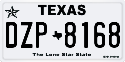 TX license plate DZP8168