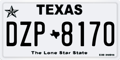TX license plate DZP8170