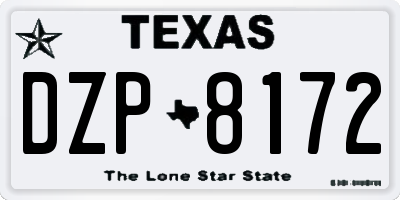 TX license plate DZP8172