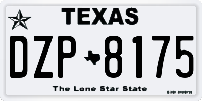 TX license plate DZP8175