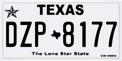 TX license plate DZP8177