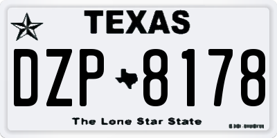 TX license plate DZP8178