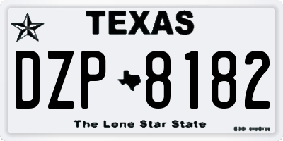 TX license plate DZP8182