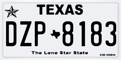 TX license plate DZP8183