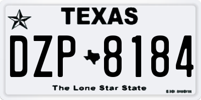 TX license plate DZP8184