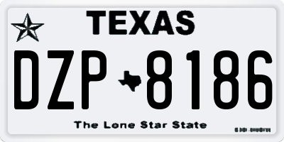TX license plate DZP8186
