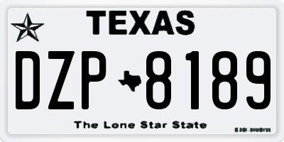 TX license plate DZP8189
