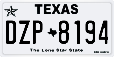 TX license plate DZP8194