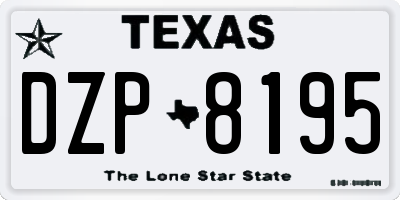 TX license plate DZP8195