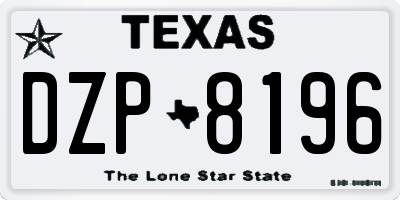 TX license plate DZP8196