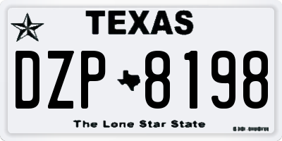 TX license plate DZP8198