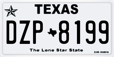 TX license plate DZP8199