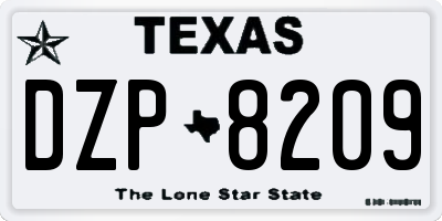 TX license plate DZP8209