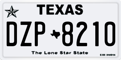TX license plate DZP8210