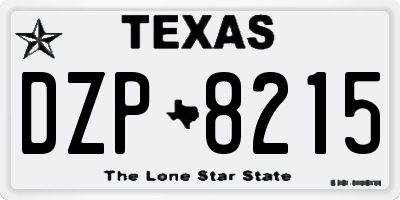TX license plate DZP8215