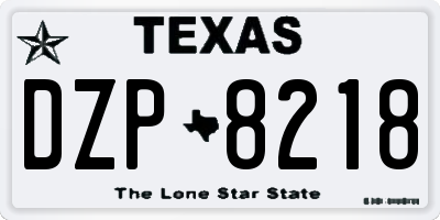 TX license plate DZP8218